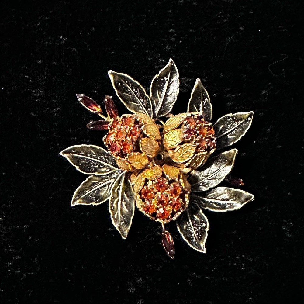 Elegant Gold and Silver Floral Vintage Vandome Brooch